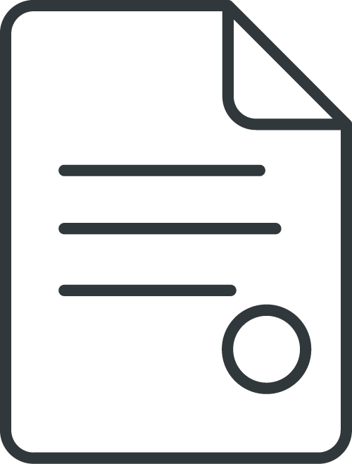 Law document icon with official stamp